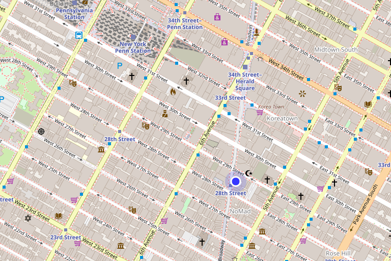 Map showing 1235 Broadway in NoMad