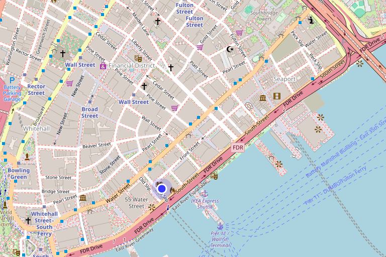 Map showing 32 Old Slip in FiDi