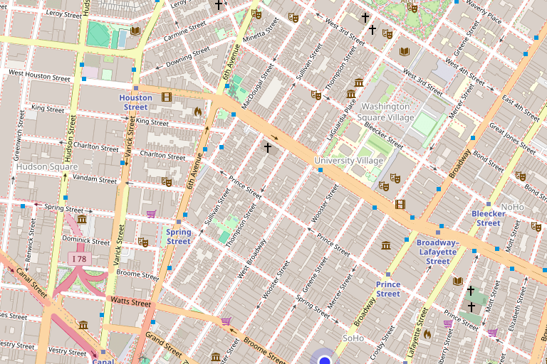 Map showing 503-511 Broadway in SoHo