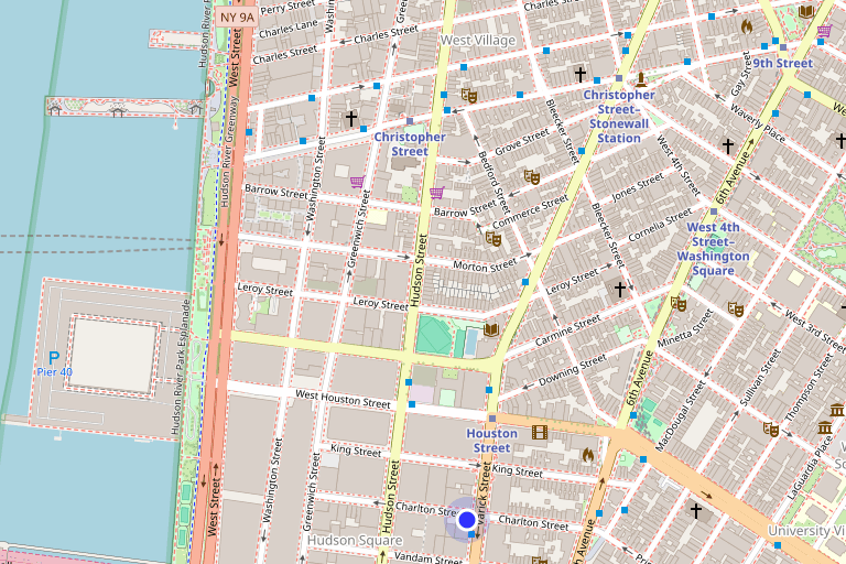 Map showing 60 Charlton Street in SoHo