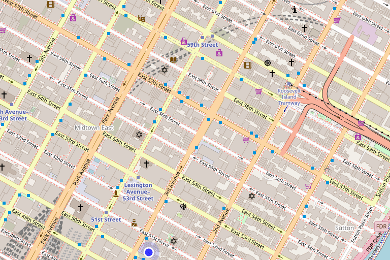 Map showing 825 Third Avenue in Grand Central